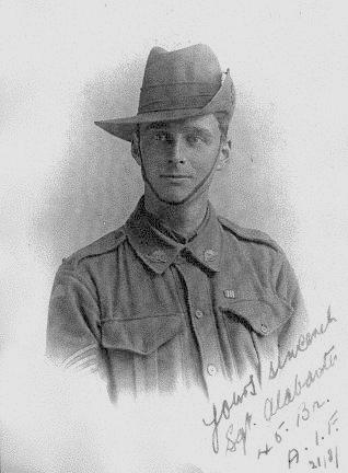 Sergeant William Alabaster on home leave, 1917