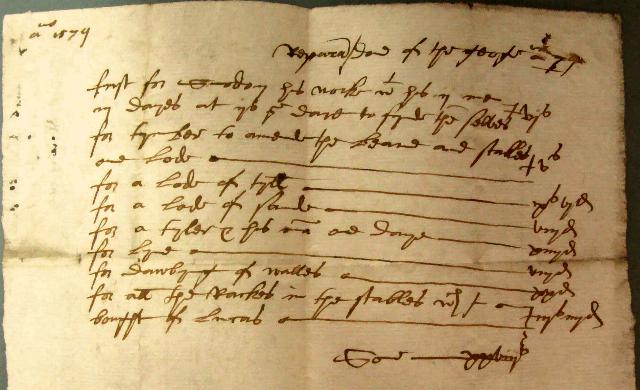 Bill for Repairs to The George in Hadley (Hadleigh, Suffolk)