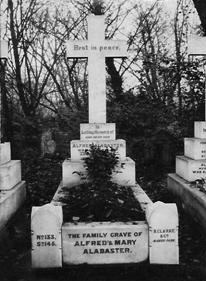 Alfred & Mary Alabaster grave in Manor Park Cemetery, London