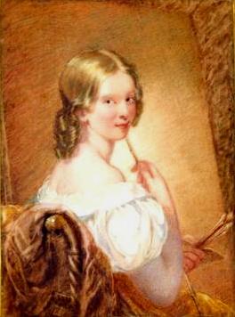 Miss Elizabeth Greaves (actually Katherine Alabaster), painted by Mrs Mary Ann Criddle, nee Alabaster