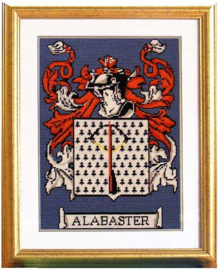 Alabaster arms in cross-stitch by Patricia Alabaster