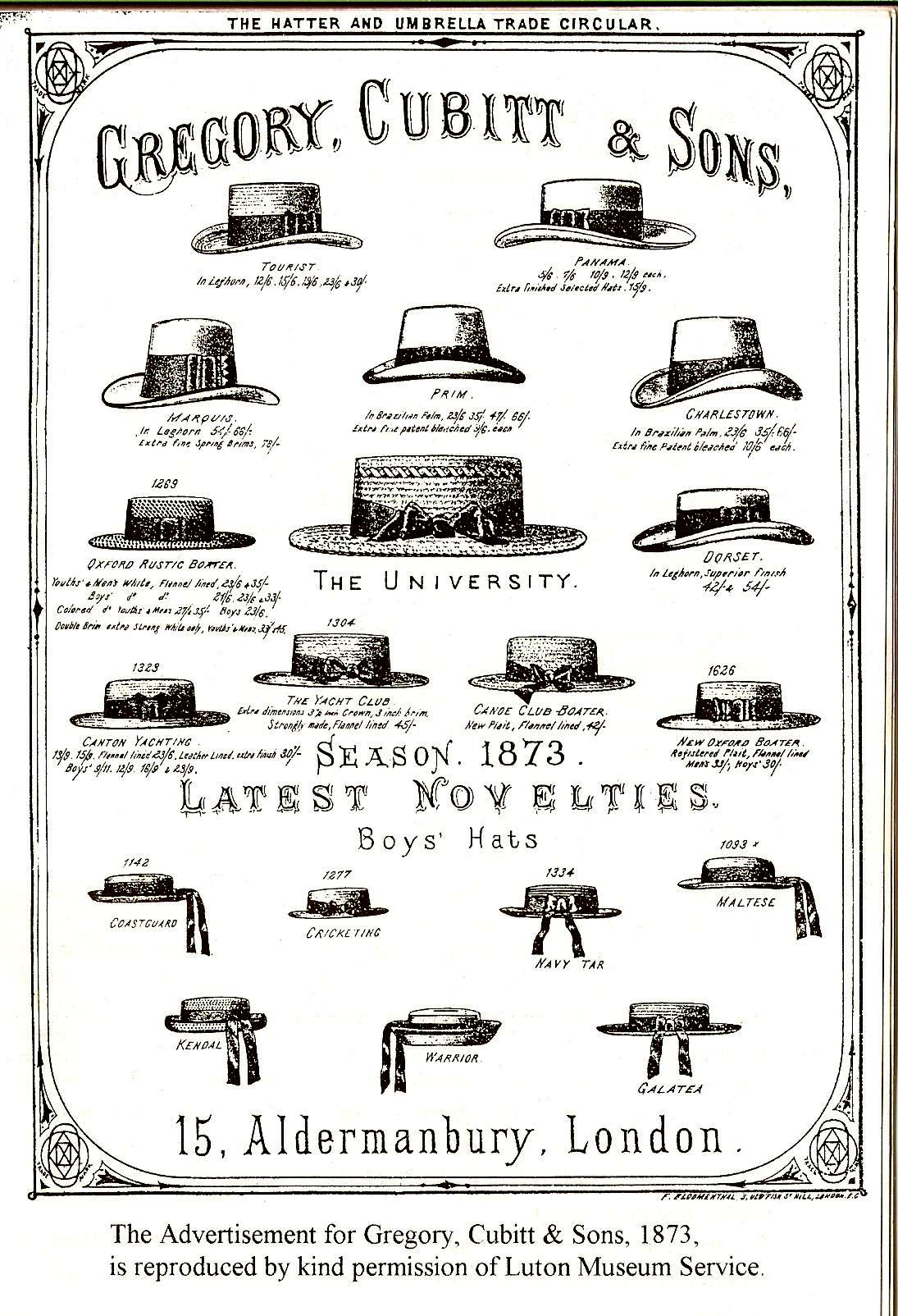 Gergory, Cubitt & Sons, Hat Makers