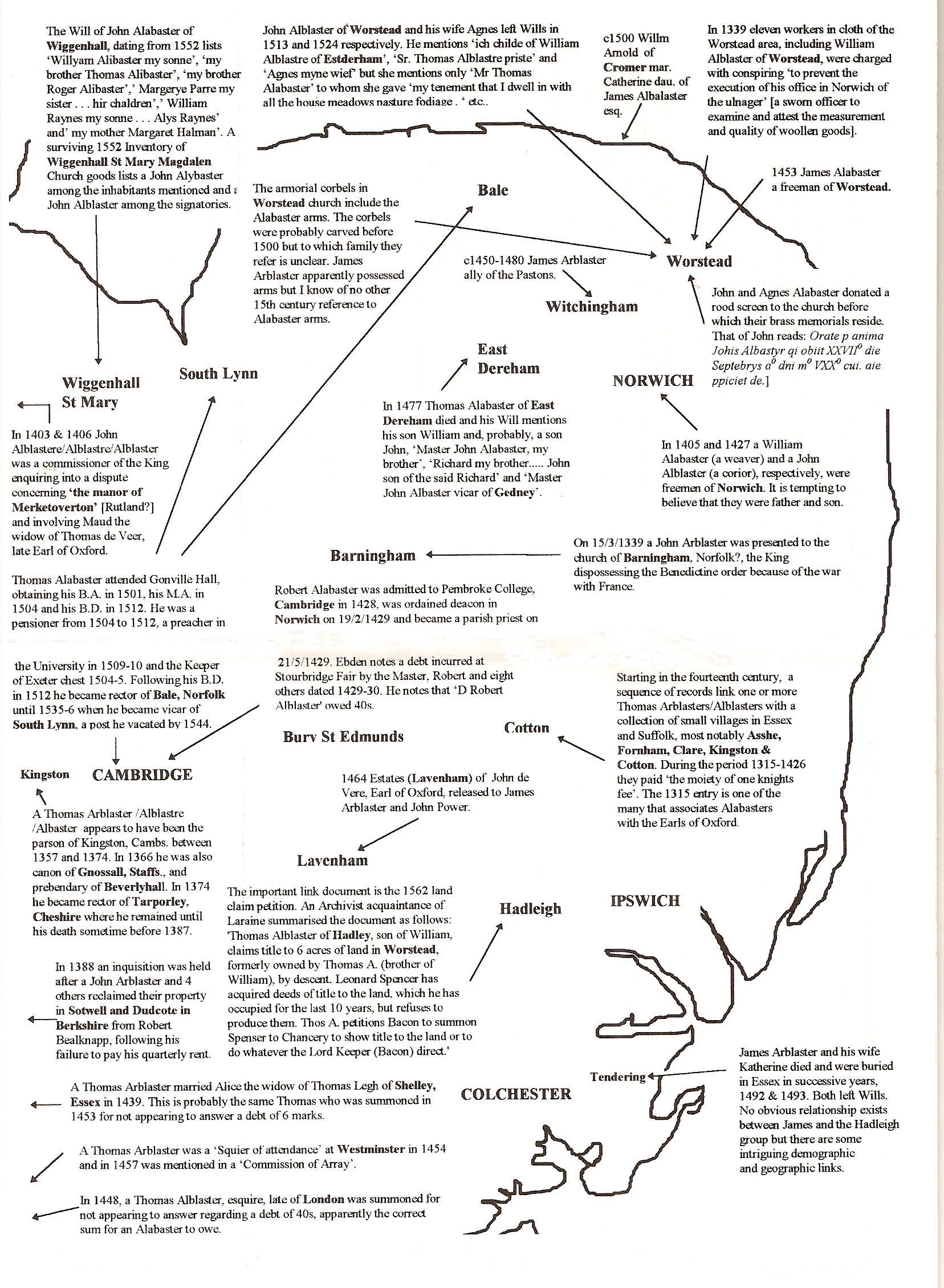 Alabaster map of East Anglia