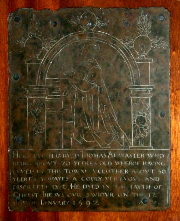 Thomas Alabaster`s Brass in Hadleigh Parish Church